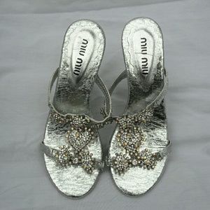 Miu Miu Embellished rhinestone Heels Bridgerton Euphoria Cinderella